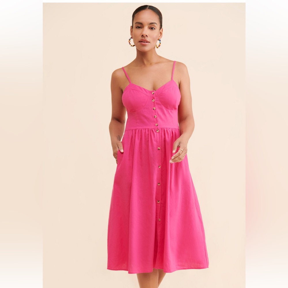Rolla’s Eve Linen Midi Dress